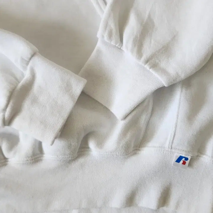[BUNJANG] Russell White Hooded Sweatshirt S / Russell 화이트 후드티 후드스웨트셔츠 S