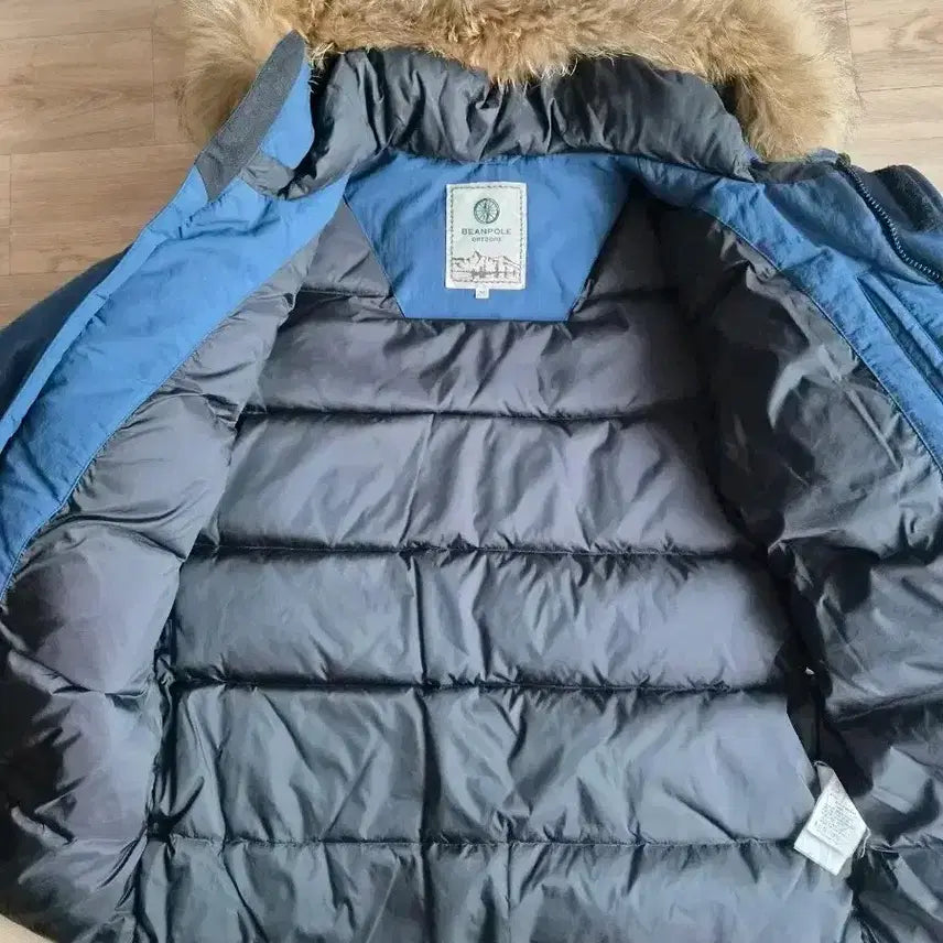 [BUNJANG] Beanpole Blue Fur Hooded Padded Jumper / 빈폴 블루 퍼 후드 패딩 점퍼