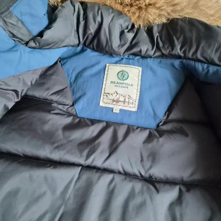 [BUNJANG] Beanpole Blue Fur Hooded Padded Jumper / 빈폴 블루 퍼 후드 패딩 점퍼