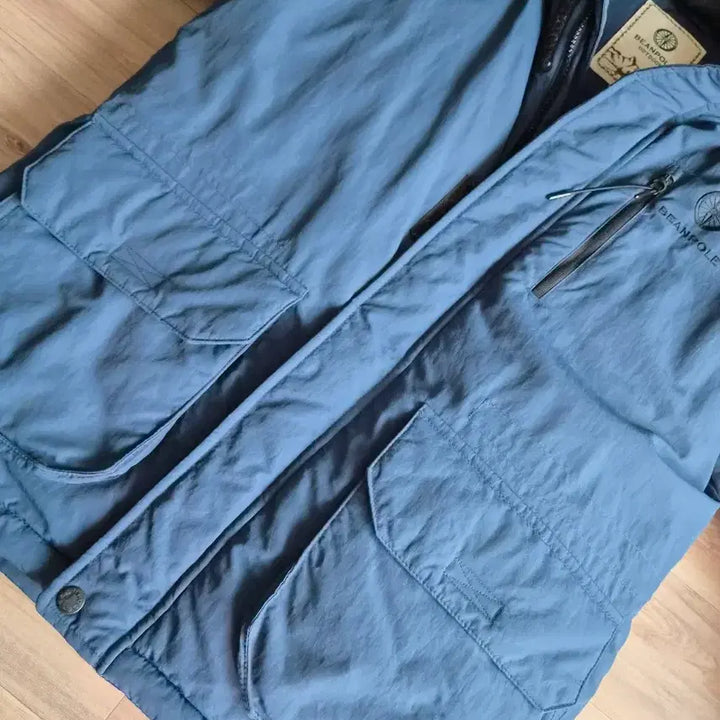 [BUNJANG] Beanpole Blue Fur Hooded Padded Jumper / 빈폴 블루 퍼 후드 패딩 점퍼