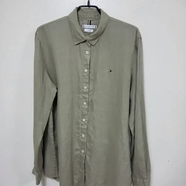 [SOLD OUT] 타미힐피거 린넨 셔츠 카키색 긴팔.260414