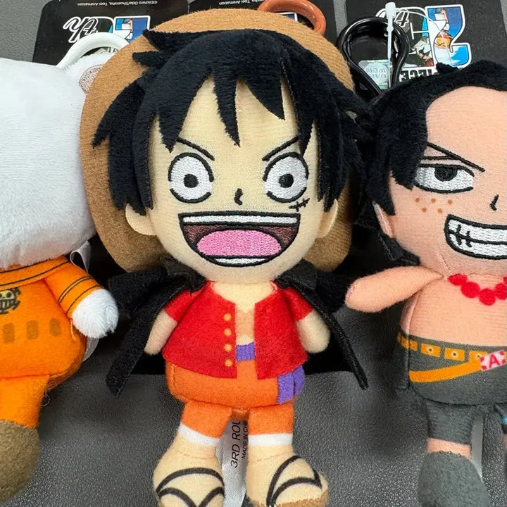 [BUNJANG] One Piece 25th Anniversary Plush Keyring Set / (미사용) 원피스 25주년 인형 키링 세트 (루피 에이스 베포) 12cm