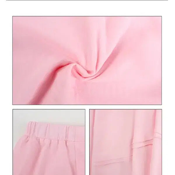 [BUNJANG] DKZ Pink Ribbon Bending Cotton Midi Skirt / DKZ  핑크 리본 밴딩 언발 코튼 미디 스커트