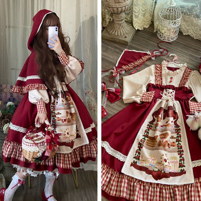 [BUNJANG] Little Red Riding Hood Cosplay Costume Rental / 졸업사진 빨간망토 차차 코스프레 코스튬 의상 대여