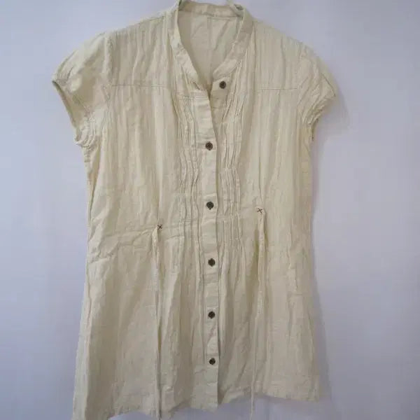 [BUNJANG] Japanese Import Summer Mini Dress Long Blouse - Light Yellow Beige / 일본수입 여름 미니원피스 롱블라우스 옅은 옐로베이지 wb7