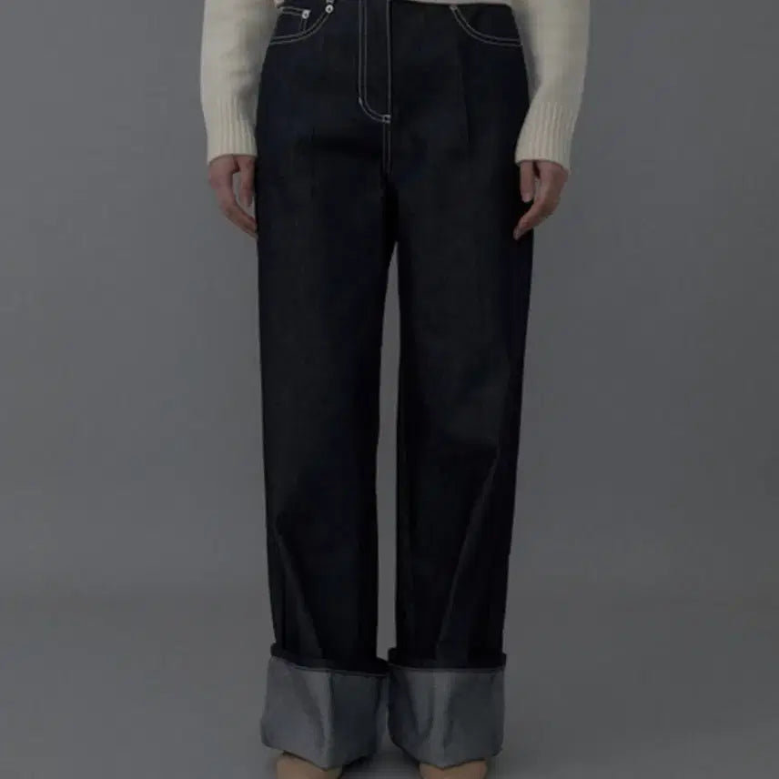 [BUNJANG] 오어 ore Stitch Turn-up jeans 인디고 / 오어 ore Stitch Turn-up jeans 인디고