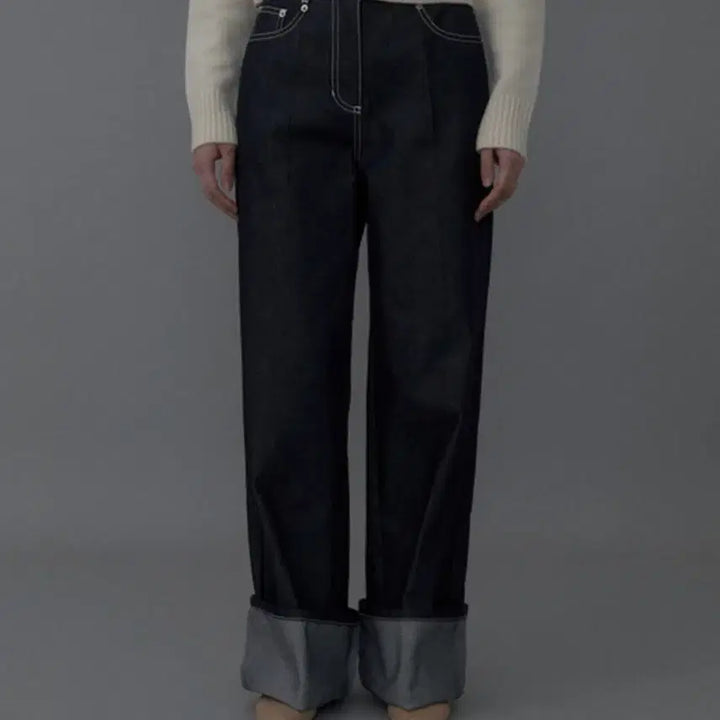 [BUNJANG] 오어 ore Stitch Turn-up jeans 인디고 / 오어 ore Stitch Turn-up jeans 인디고
