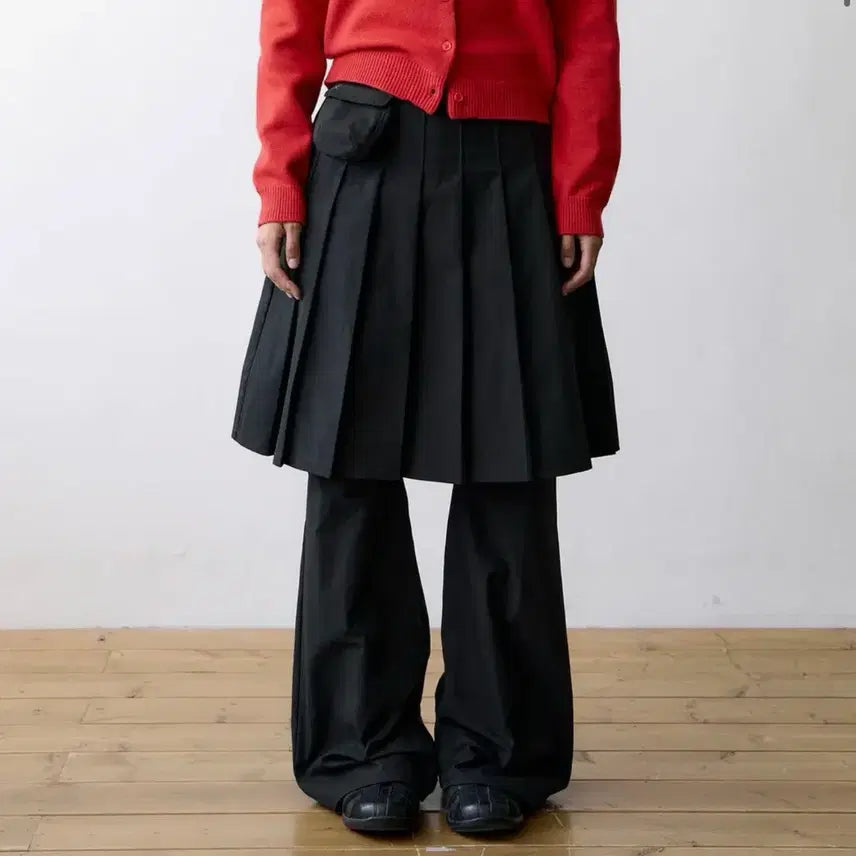 [BUNJANG] The Coldest Moment Layered Skirt Pants (Black) / 더콜디스트모먼트 TCM skirt layered pants (black)