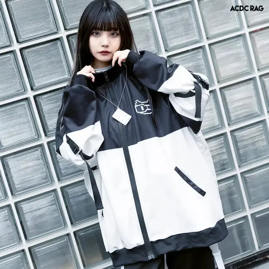 [BUNJANG] ACDC RAG Color Block Windbreaker Jacket / ACDC RAG 배색 바람막이 자켓 서브컬쳐 서브컬처 섭컬 지뢰계