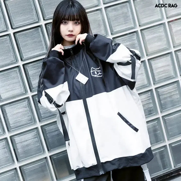 [BUNJANG] ACDC RAG Color Block Windbreaker Jacket / ACDC RAG 배색 바람막이 자켓 서브컬쳐 서브컬처 섭컬 지뢰계