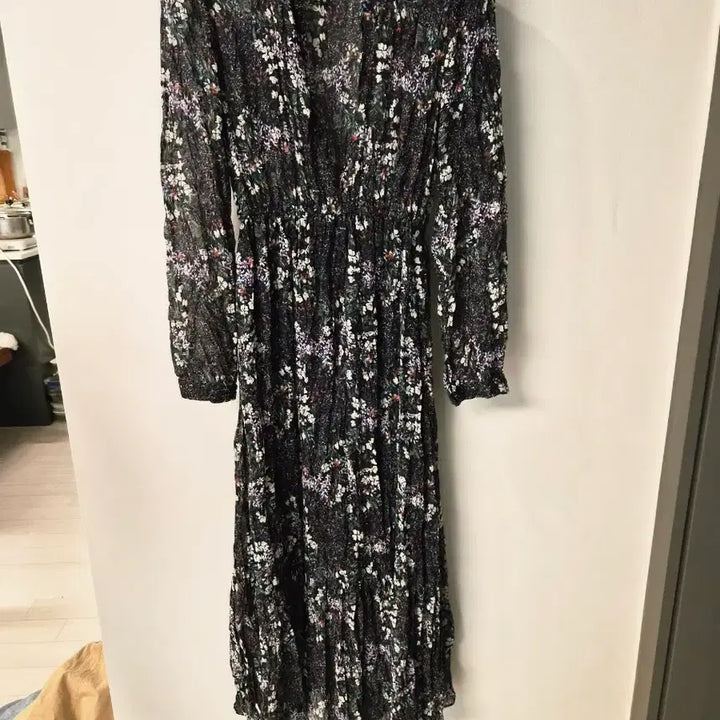 [BUNJANG] NANING9 Flower Chiffon Long Dress / [NANING9] 난닝구 플라워 쉬폰 롱 원피스