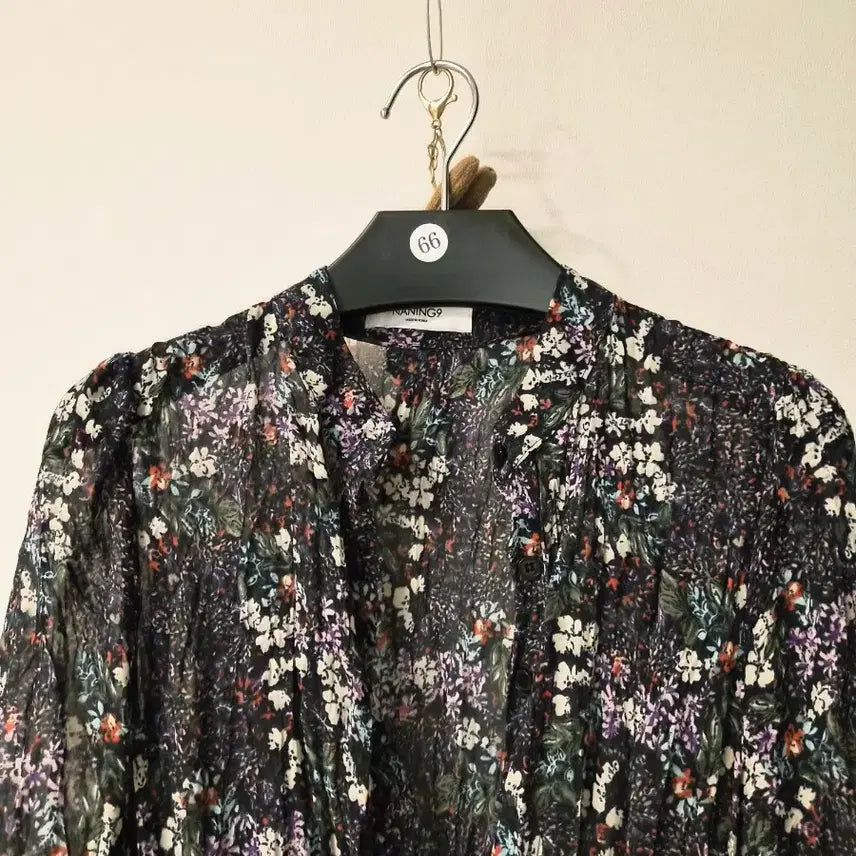 [BUNJANG] NANING9 Flower Chiffon Long Dress / [NANING9] 난닝구 플라워 쉬폰 롱 원피스