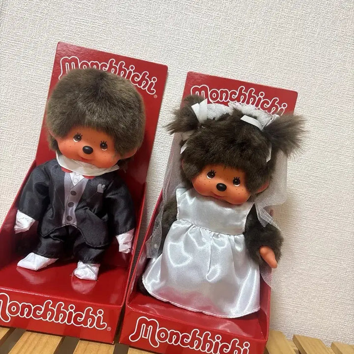 [BUNJANG] Monchhichi Wedding Couple Dolls / 신랑신부몬치치 / 웨딩몬치치
