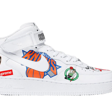 [BUNJANG] Nike x Supreme Air Force 1 Mid NBA White (Size 270) / [새상품] 나이키 x 슈프림 에어포스 1 미드 NBA 화이트 270