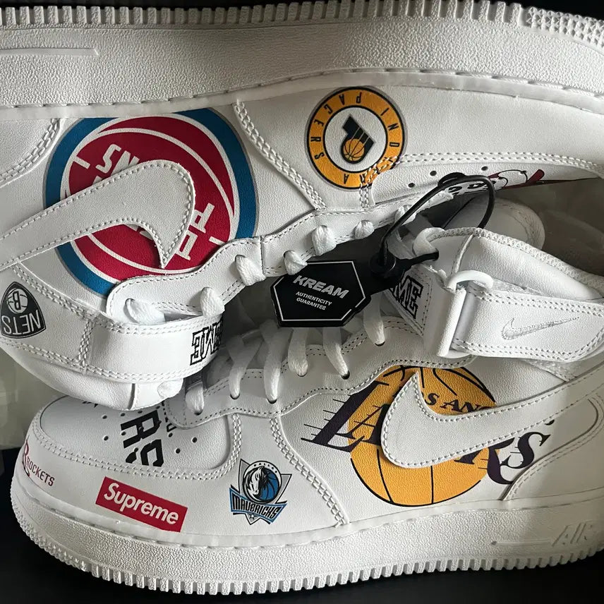 [BUNJANG] Nike x Supreme Air Force 1 Mid NBA White (Size 270) / [새상품] 나이키 x 슈프림 에어포스 1 미드 NBA 화이트 270