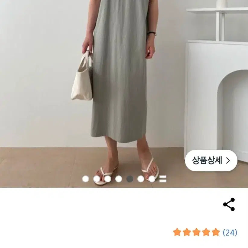 [BUNJANG] Short Sleeve Open Back Long Dress / 반팔 뒷 트임 롱원피스