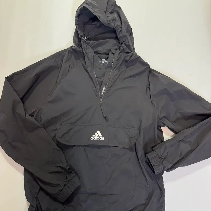 [BUNJANG] Adidas Nylon Half-Zip Hoodie XL / 아디다스 나일론 반집업 후드(XL 사이즈)