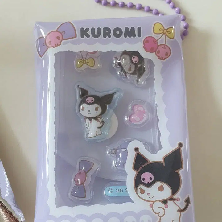 [BUNJANG] Sanrio Candy Bonbon Kuromi Sticker Pouch Keychain / 산리오 캔디봉봉 스티커 파우치 키링 쿠로미 새상품