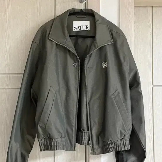 [BUNJANG] Setter Leche Two-Tone Glitter Zip-Up Jacket / 세터 레체 투 톤 집업 자켓 글리터 그린 브라운 XL