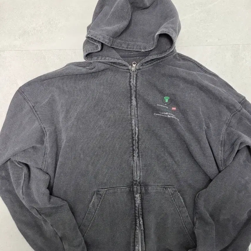 [BUNJANG] STU Pigment Washed Hooded Zip-Up Jacket / STU 워싱 후드 집업