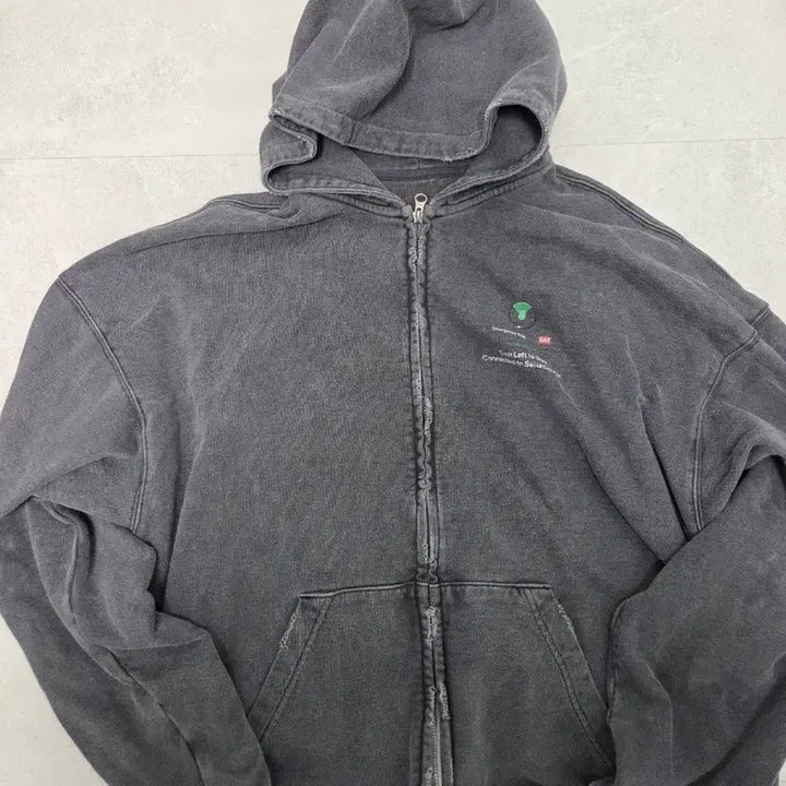 [BUNJANG] STU Pigment Washed Hooded Zip-Up Jacket / STU 워싱 후드 집업