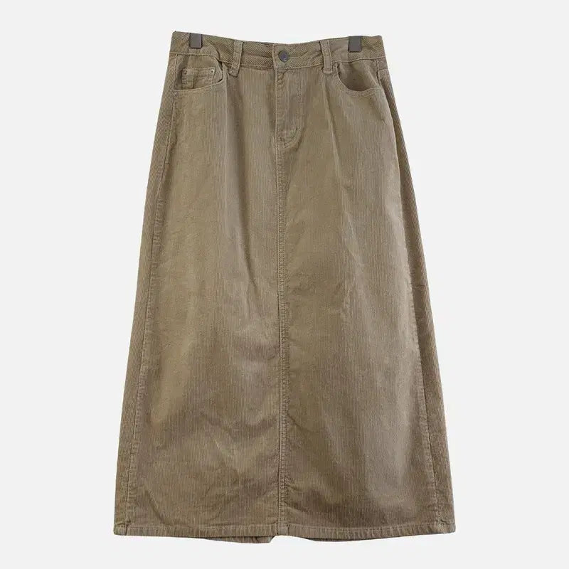 [BUNJANG] Vintage Beige Long Skirt / 여자29인치 롱스커트 베이지 M6875