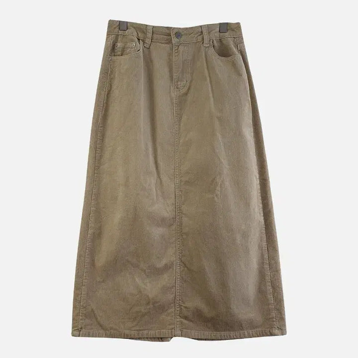 [BUNJANG] Vintage Beige Long Skirt / 여자29인치 롱스커트 베이지 M6875