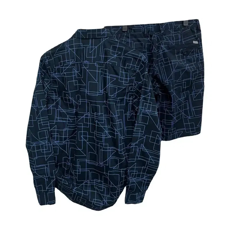 [BUNJANG] Armani Exchange Geometric Pattern Shirt and Half Pants Set / 남30/아르마니익스체인지 기하학 패턴 셔츠와 하프 팬츠 세트