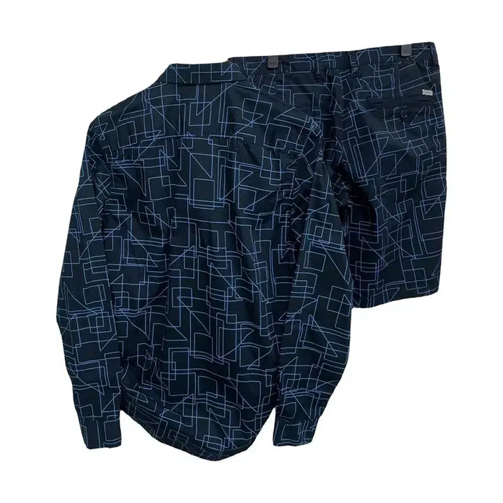 [BUNJANG] Armani Exchange Geometric Pattern Shirt and Half Pants Set / 남30/아르마니익스체인지 기하학 패턴 셔츠와 하프 팬츠 세트