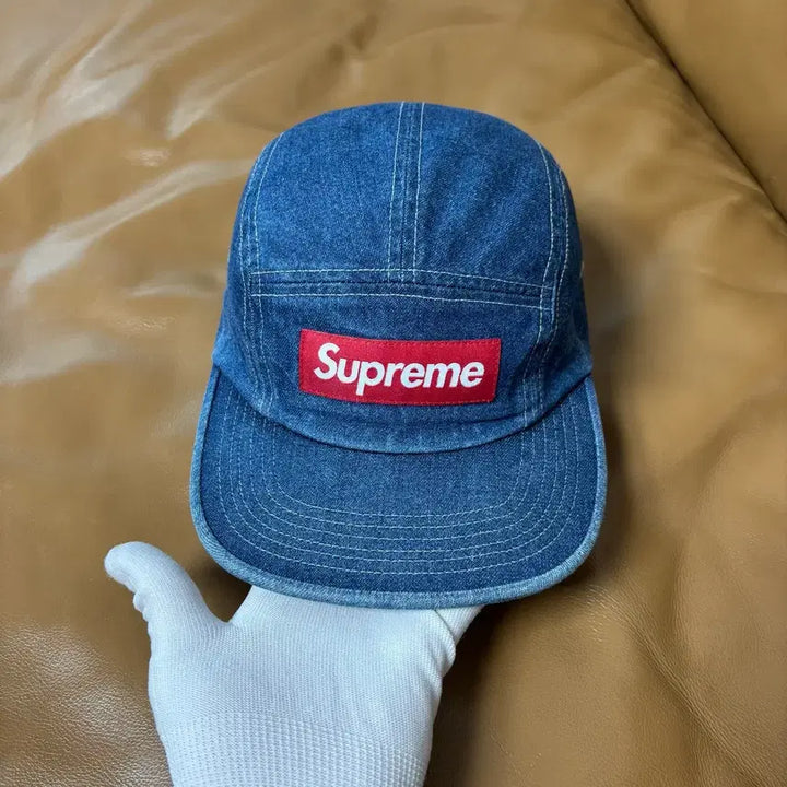 [BUNJANG] Supreme Washed Denim Box Logo Camp Cap / 슈프림 캠프캡 모자 박스로고 워시드 데님