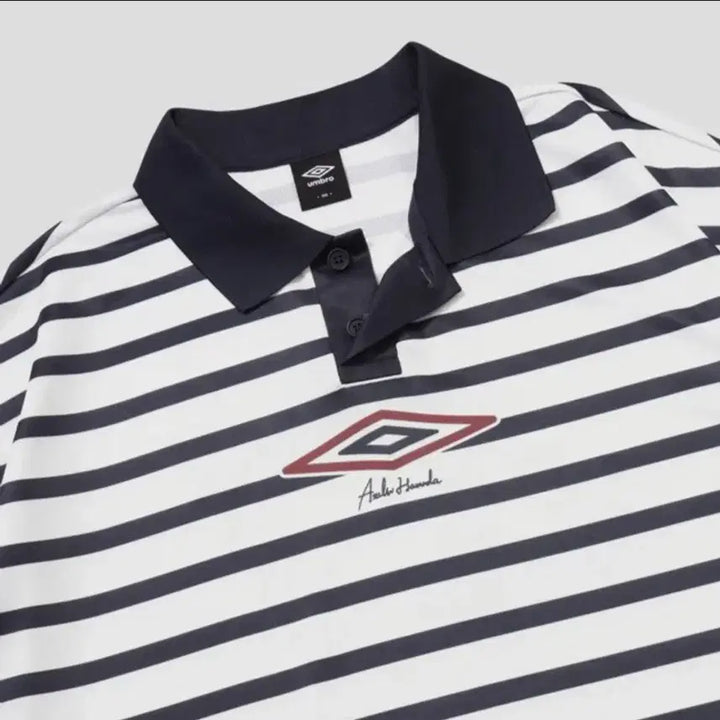 [SOLD OUT] [Umbro X Asahi Hamada] 스트라이프 저지 카라 티셔츠 S