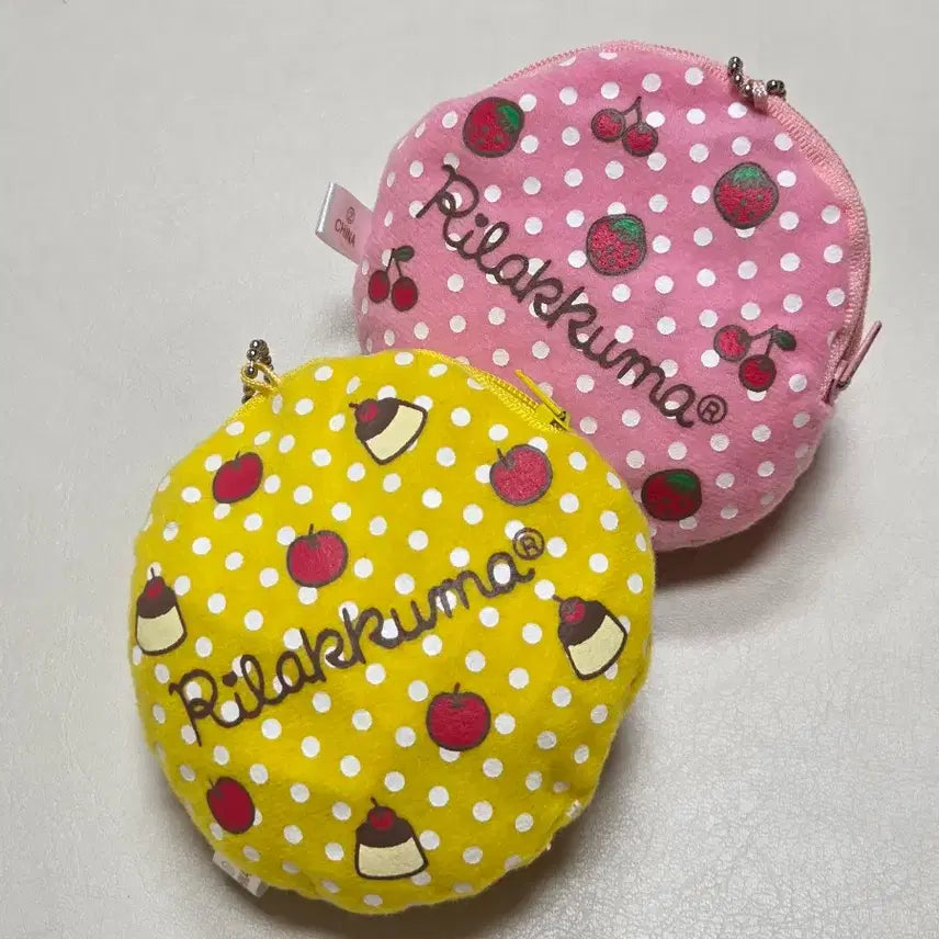 [BUNJANG] Rilakkuma &amp; Korilakkuma Strawberry Coin Pouch &amp; Keyring Set / 세트)고전 리락쿠마 딸기 코리락쿠마 동전지갑 키링