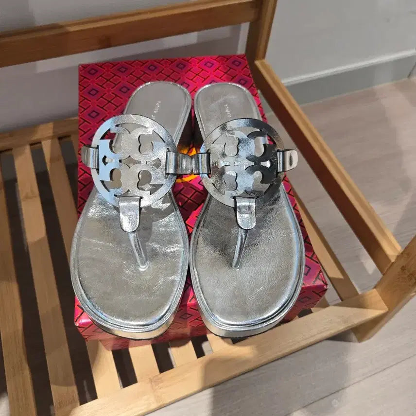 [BUNJANG] Tory Burch Miller Platform Sandals Silver 5M (220) / 토리버치 밀러 플랫폼샌들 220