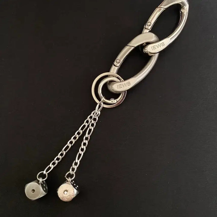 [BUNJANG] Double Carabiner Dice Keychain / 더블 카라비너 다이스 키체인