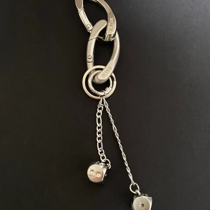 [BUNJANG] Double Carabiner Dice Keychain / 더블 카라비너 다이스 키체인