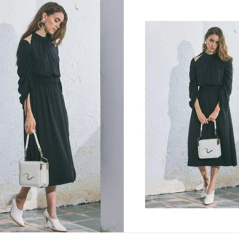 [BUNJANG] A.Bell The Collection Black Silk Dress S / A.Bell 더 컬렉션 블랙 원피스 S