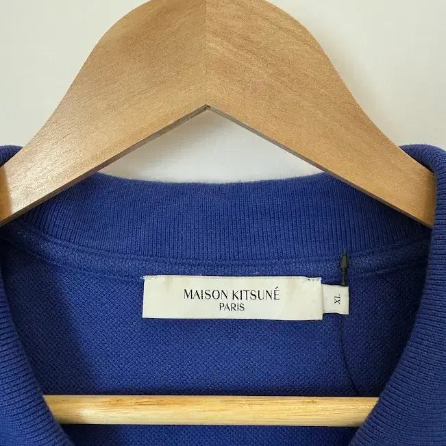 [BUNJANG] Maison Kitsuné Fox Collar Short Sleeve T-Shirt Blue XL / 메종키츠네 폭스 카라 반팔티 블루