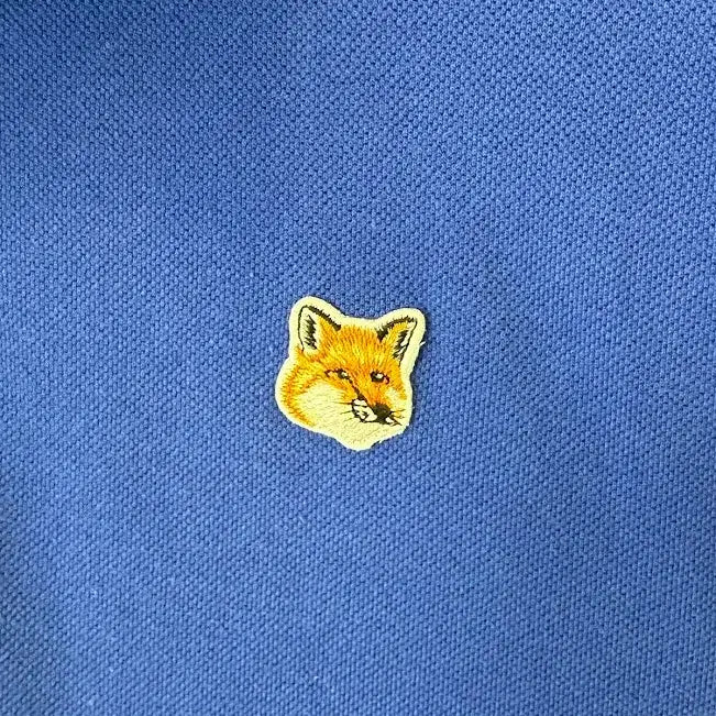 [BUNJANG] Maison Kitsuné Fox Collar Short Sleeve T-Shirt Blue XL / 메종키츠네 폭스 카라 반팔티 블루