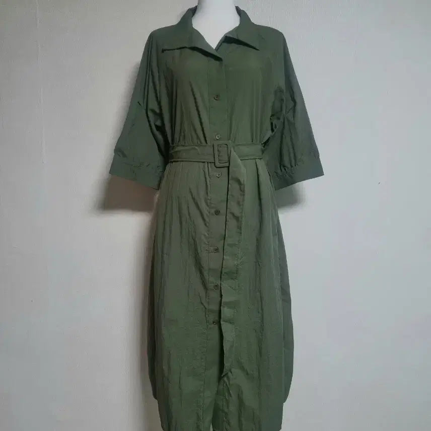 [SOLD OUT] 바스락 벨트 셔츠 롱 원피스(새상품)