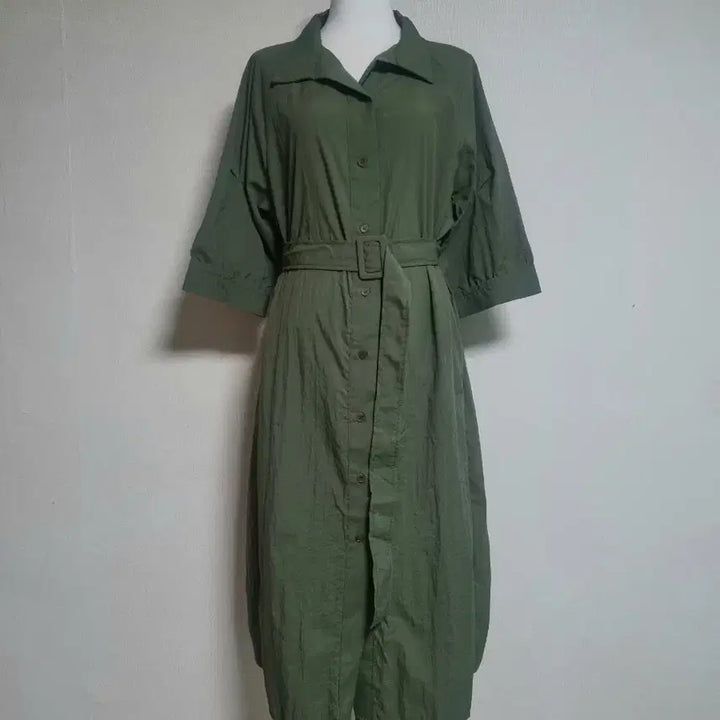 [SOLD OUT] 바스락 벨트 셔츠 롱 원피스(새상품)