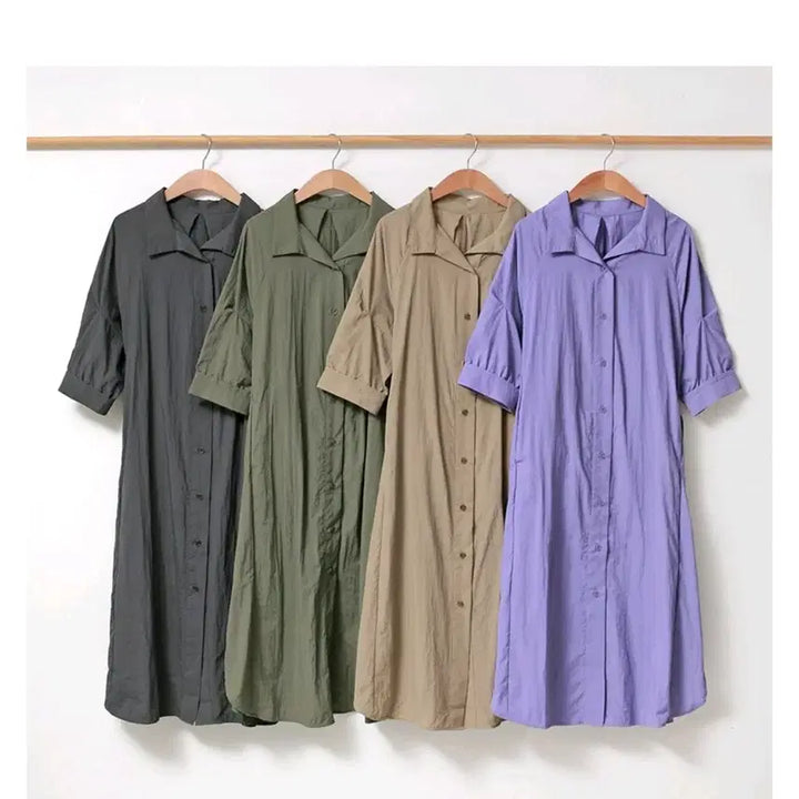 [SOLD OUT] 바스락 벨트 셔츠 롱 원피스(새상품)