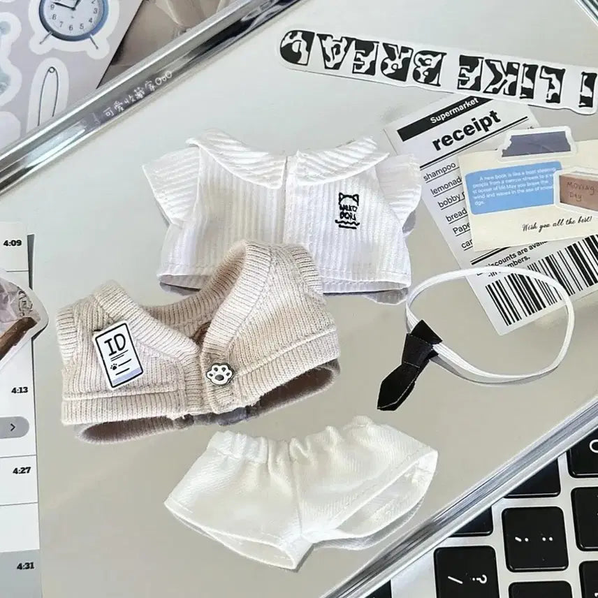 [BUNJANG] Intern Beige 10cm Doll Clothes / 10cm 밀크솔트 인턴 베이지 솜인형옷 양도 / 인형옷 떨옷 옷장