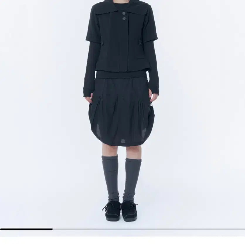 [BUNJANG] Miseki Seoul Rolled Button Short Sleeve Jacket Black / 미세키서울 Rolled button short sleeve jacket
