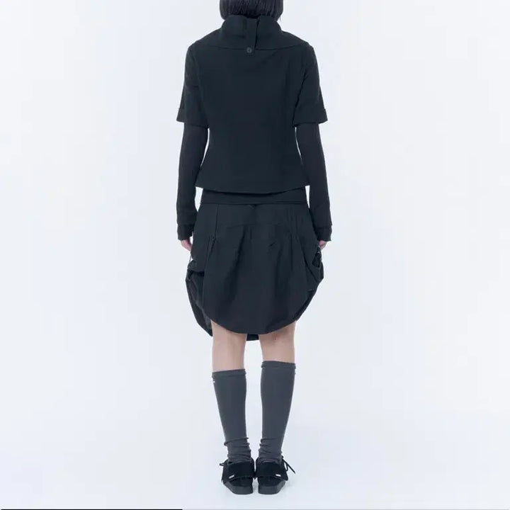 [BUNJANG] Miseki Seoul Rolled Button Short Sleeve Jacket Black / 미세키서울 Rolled button short sleeve jacket