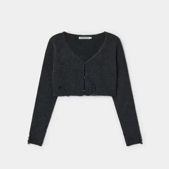 [BUNJANG] Sunburn Project Damage Crop Cardigan / 썬번프로젝트 데미지 크롭 가디건 차콜