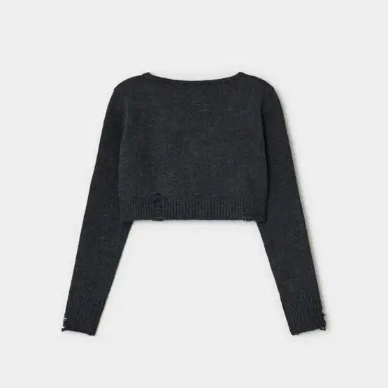 [BUNJANG] Sunburn Project Damage Crop Cardigan / 썬번프로젝트 데미지 크롭 가디건 차콜