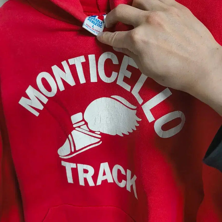 [BUNJANG] Russell 90s Red Hoodie USA L / 러셀 90s 레드 후드티 usa L