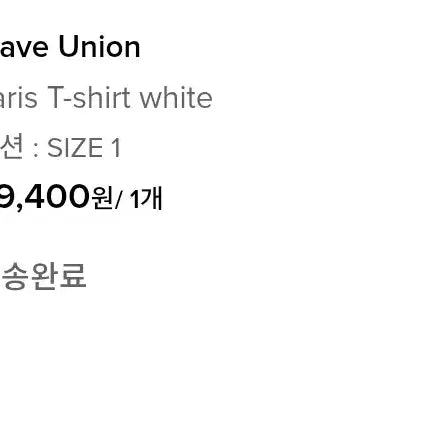 [BUNJANG] Wave Union Paris T-Shirt - White / 웨이브유니온 파리스 티셔츠 - 화이트