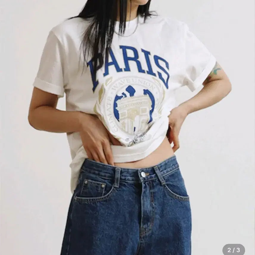 [BUNJANG] Wave Union Paris T-Shirt - White / 웨이브유니온 파리스 티셔츠 - 화이트