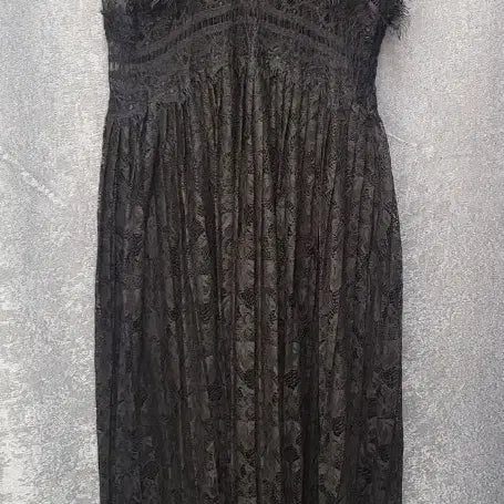 [BUNJANG] ZARA Lace Ruffle Maxi Long Dress (XS) / [ZARA/자라] 레이스 러플 맥시 블랙 롱 원피스 (XS)